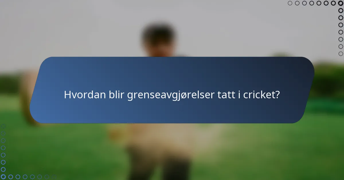 Hvordan blir grenseavgjørelser tatt i cricket?