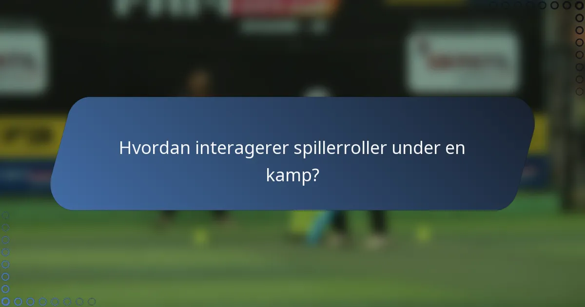 Hvordan interagerer spillerroller under en kamp?