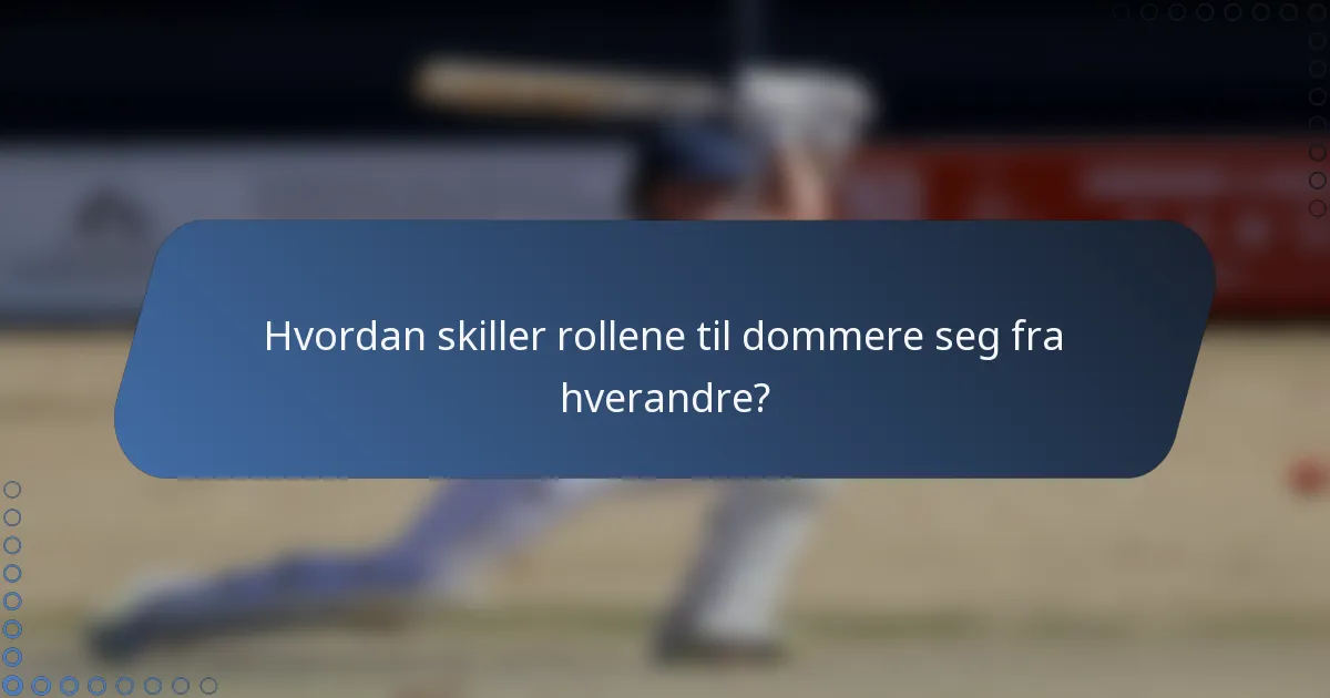 Hvordan skiller rollene til dommere seg fra hverandre?